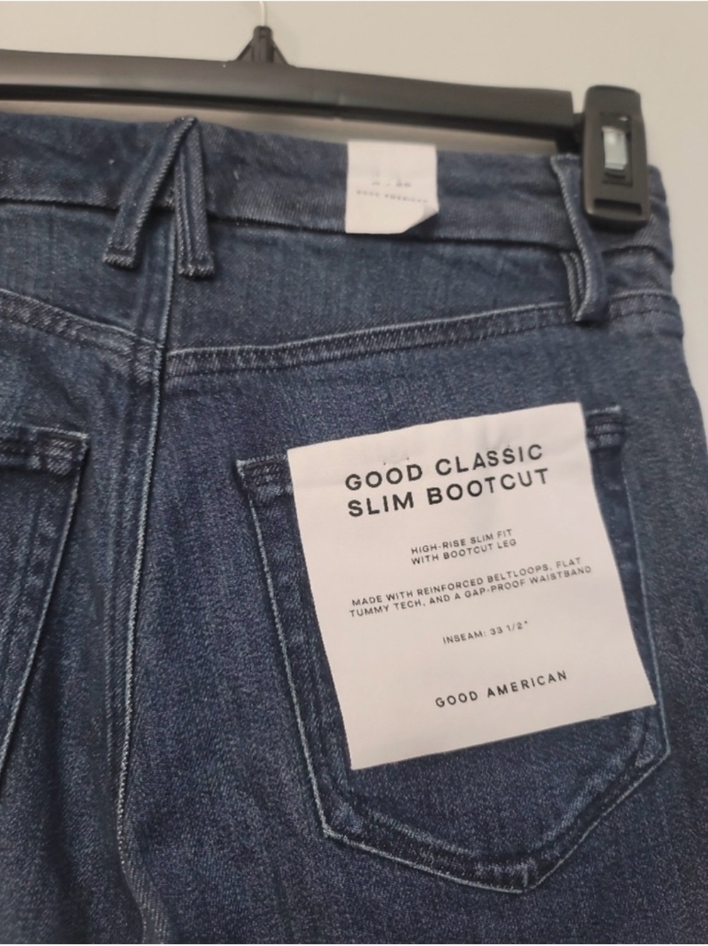 Good American Indigo High-Rise Flare Jeans - Dark Blue - Picture 5 of 7